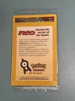 Entei #34 Reverse Holo 2001 Pokemon Neo Discovery Black Star PROMO NEW SEALED!!! - Image 1