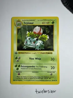 Pokemon TCG: Base Set 1st Edition Shadowless Uncommon: Ivysaur 30/102 Near Mint - Image 1