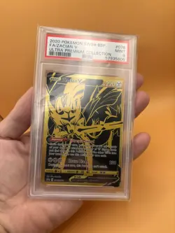 2020 Pokemon Ultra Premium Collection Zacian V Gold Promo Full Art SWSH076 PSA 9 - Image 3