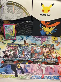 Pokemon TCG Scarlet and Violet Paradox Rift Booster Packs Set of 4 - All Artwork - Image 1