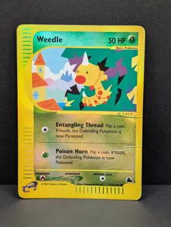 Weedle 115/144 Skyridge Reverse Holo Rare Pokemon TCG Nintendo e-reader - Image 1