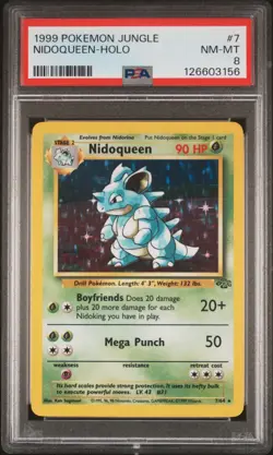 1999 POKEMON JUNGLE #7 NIDOQUEEN-HOLO PSA 8 - Image 1