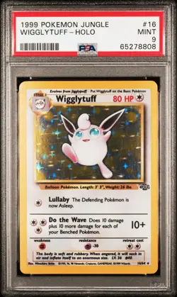 1999 POKEMON JUNGLE #16 WIGGLYTUFF-HOLO PSA 9 - Image 1