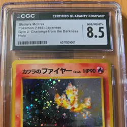 Blaine's Moltres 146 Pokemon 1999 Holo Gym Challenge 2 Japanese Swirl CGC 8.5 - Image 3