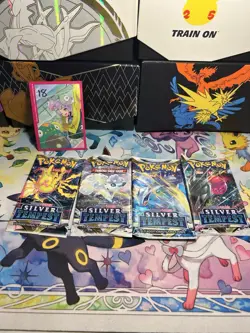Silver Tempest x4 Packs - Pokemon Full Art Set SWSH Sealed Booster Pack Lot - Image 1