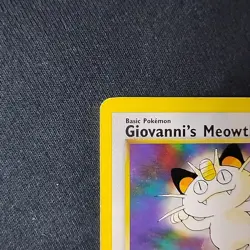 Pokemon TCG Giovanni's Meowth 74/132 Gym Challenge 1st Edition LP - Image 2