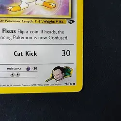 Pokemon TCG Giovanni's Meowth 74/132 Gym Challenge 1st Edition LP - Image 4