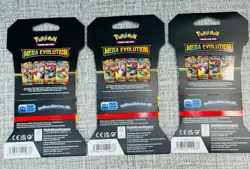 Pokemon TCG Mega Evolution Sleeved Booster Pack LOT X3 FACTORY SEALED NO RESERVE - Image 2