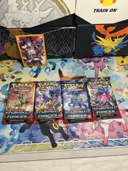 Pokemon TCG Scarlet Violet Temporal Forces Booster Packs Full Art Set 4 Pack - Image 1