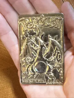 1999 Pokemon Charizard 23k Gold Plated Metal Card Limited Edition Burger King - Image 4