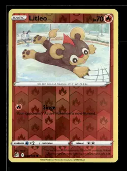 Pokemon Litleo 028/196 Lost Origin Reverse Holo Common 2 Card Lot - Image 1