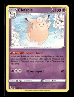 Pokemon Clefable 063/196 Lost Origin Non Holo Rare 5 Card Lot - Image 1