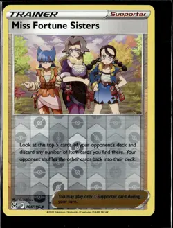 Pokemon Miss Fortune Sisters 164/196 Lost Origin Reverse Holo 4 Card Lot - Image 1