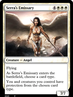 SERRA'S EMISSARY : MTG altered-art magic card : with Angelic Hardbody! - Image 1