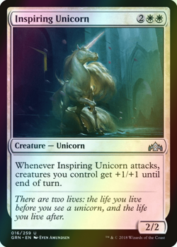 MTG Inspiring Unicorn Foil ** Guilds of Ravnica ** English (NM) - Image 1