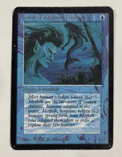 Merfolk Of The Pearl Trident Alpha MP Moderate Play MTG Magic The Gathering G - Image 1