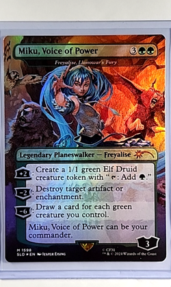2024 MTG Magic The Gathering SLD Secret Lair Borderless Foil Miku Voice of Power - Image 1