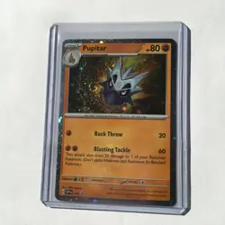 Pokemon TCG Pupitar Scarlet Violet Promo Cosmos Holo Double SWIRL - Image 1