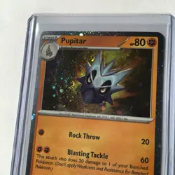Pokemon TCG Pupitar Scarlet Violet Promo Cosmos Holo Double SWIRL - Image 2