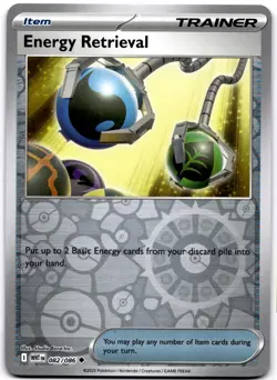 Energy Retrieval Reverse Holo Uncommon SV: White Flare 082/086 NM Pokemon - Image 1