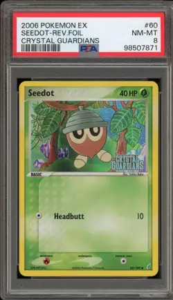 Pokemon Seedot EX Crystal Guardians Reverse Holo #60 PSA 8 - Image 1