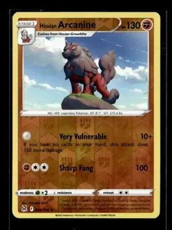 Pokemon Hisuian Arcanine 084/196 Lost Origin Reverse Holo Rare - Image 1