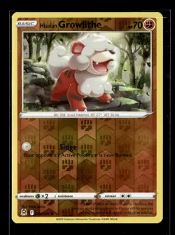 Pokemon Hisuian Growlithe 083/196 Lost Origin Reverse Holo Common - Image 1