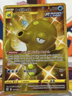 Octillery 178/163 Pokemon Card Battle Styles Gold Secret Rare Near Mint - Image 1