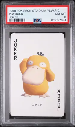 1998 POKEMON STADIUM YELLOW VERSION PLAYING CARDS JOKER PSYDUCK PSA 8 - Image 1