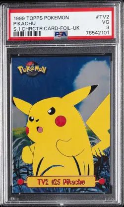 1999 TOPPS POKEMON SERIES 1 CHARACTER CARDS FOIL-UNITED KINGDOM PIKACHU PSA 3 - Image 1