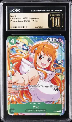 2025 ONE PIECE JAPANESE PROMO CARDS #P-102 NAMI CGC 10 PRISTINE - Image 1