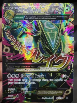Pokemon TCG Mega-Rayquaza-EX Roaring Skies Holo Full Art Card 105/108 - Image 1