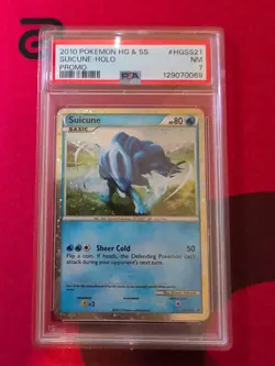 2010 Pokemon Suicune Holo Promo Card PSA 7 HGSS21 NM - Image 1
