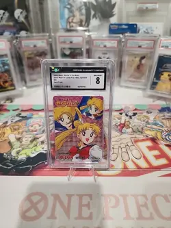 Sailor Moon At that time card glitter Amada #49 Hard Prism CGC 8 - Image 1