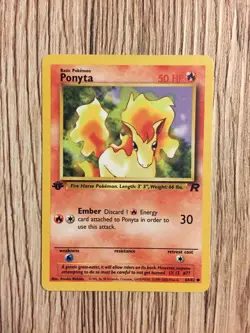 Ponyta 1st EDITION Team Rocket Pokemon Card WOTC 64/82 MP - Image 1