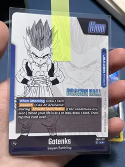 Gotenks SB02-017 Gold Leader Manga Booster 02 Dragon Ball Card English - Image 2
