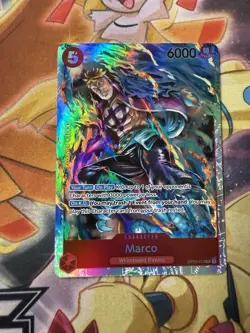 ONE PIECE Card Game: Marco Character Card- *OP03-013 SR* Pillars of Strength - Image 1