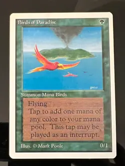 Magic the Gathering MTG Unlimited Birds of Paradise NM (Beta Bob) - Image 1
