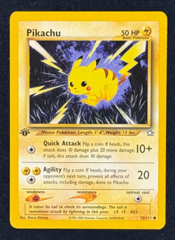 PIKACHU **1st Edition** (LP/NM) - Neo Genesis 70/111 - Pokemon Trading Card Game - Image 1