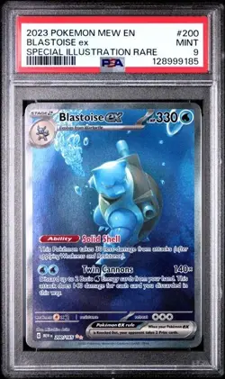 2023 POKEMON MEW EN-151 SPECIAL ILLUSTRATION RARE #200 BLASTOISE EX PSA 9 - Image 1