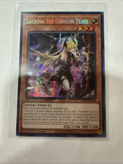 Yugioh Lacrima the Crimson Tears MP25-EN100 1st Edition Prismatic Secret Rare NM - Image 1