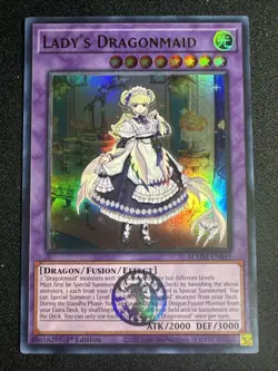 Yu-Gi-Oh! TCG Lady’s Dragonmaid BLMM-EN049 Ultra Rare 1st Edition NM Holo - Image 1