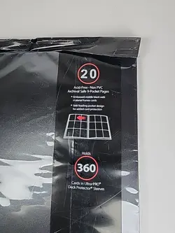 5 - 9 Pocket Pro-Binder - Black Ultra Pro Holds 360 cards PVC Card Binder - Image 3