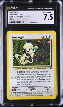 CGC 7.5 Smeargle 2001 Neo Discovery 11/75 Holo Pokemon Card NM+ psa - Image 1