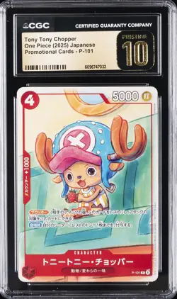 2025 ONE PIECE JAPANESE PROMO CARDS #P-101 TONY TONY CHOPPER CGC 10 PRISTINE - Image 1