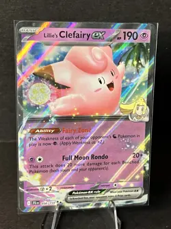 Pokemon TCG Lillies Clefairy EX Holo Rare Card 056/159 Journey Together - Image 2