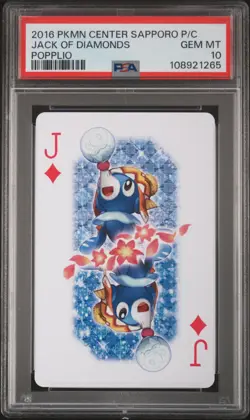 2016 POKEMON CENTER SAPPORO PLAYING CARDS POPPLIO JACK OF DIAMONDS PSA 10 - Image 1