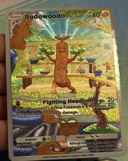 Pokemon TCG Pocket Sudowoodo CUSTOM Holofoil Full Art Card With Texture - Image 1