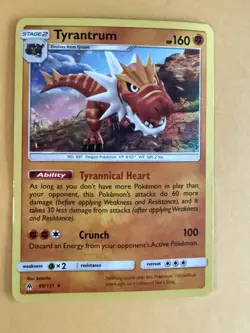 Pokemon: Tyrantrum Card Holo 69/131 Forbidden Light -MP to LP - Image 1