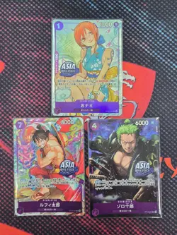 One Piece Asia stamp Promo Cards - Treasure Chest vol.1 | Nami, Zoro, Luffy - Image 1
